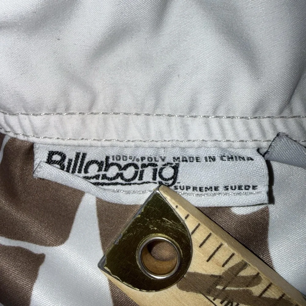 Billabong Board Shorts Mens 36 White Brown Hawaiian Floral Swim Trunks Surf